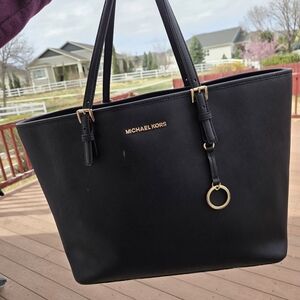 Michael Kors Black Tote with Gold Hardware